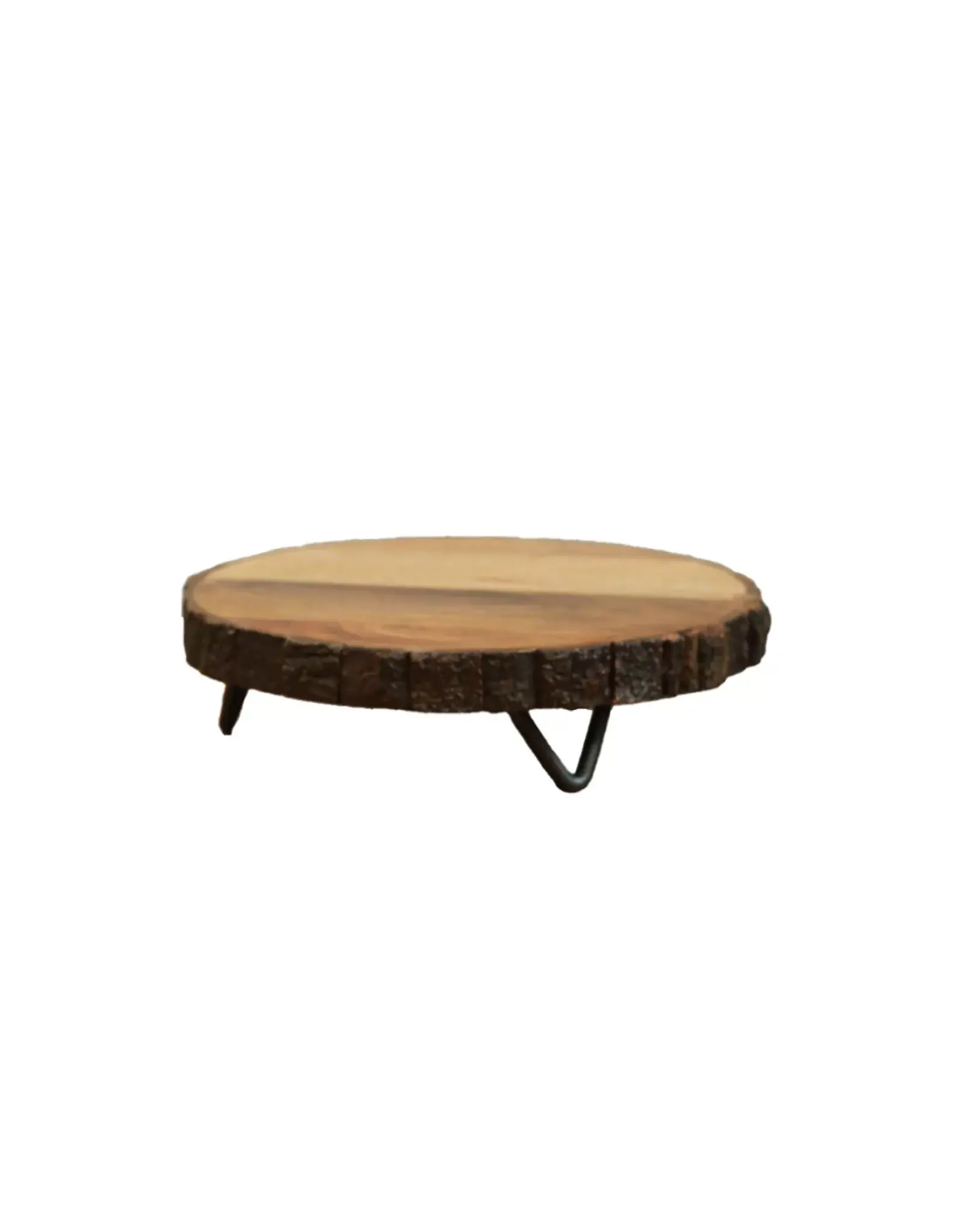10" Bark Edge Cake Plate w/ Iron Feet