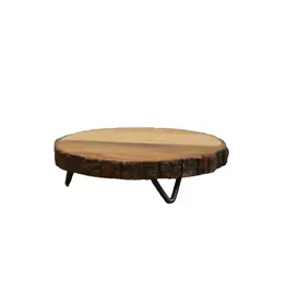 10" Bark Edge Cake Plate w/ Iron Feet