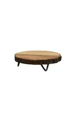 10" Bark Edge Cake Plate w/ Iron Feet