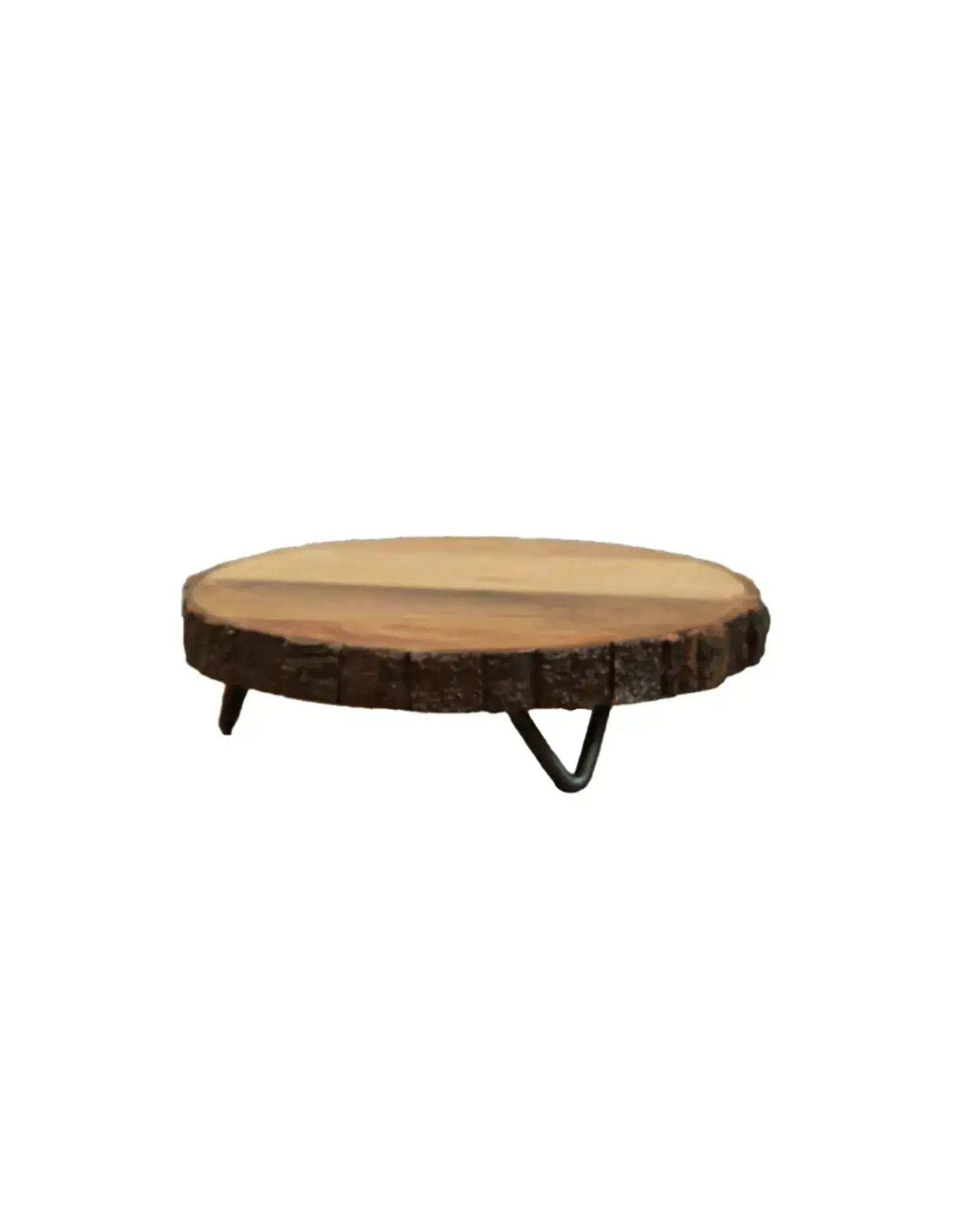 10" Bark Edge Cake Plate w/ Iron Feet