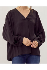 Francine V-Neck Silky Blouse