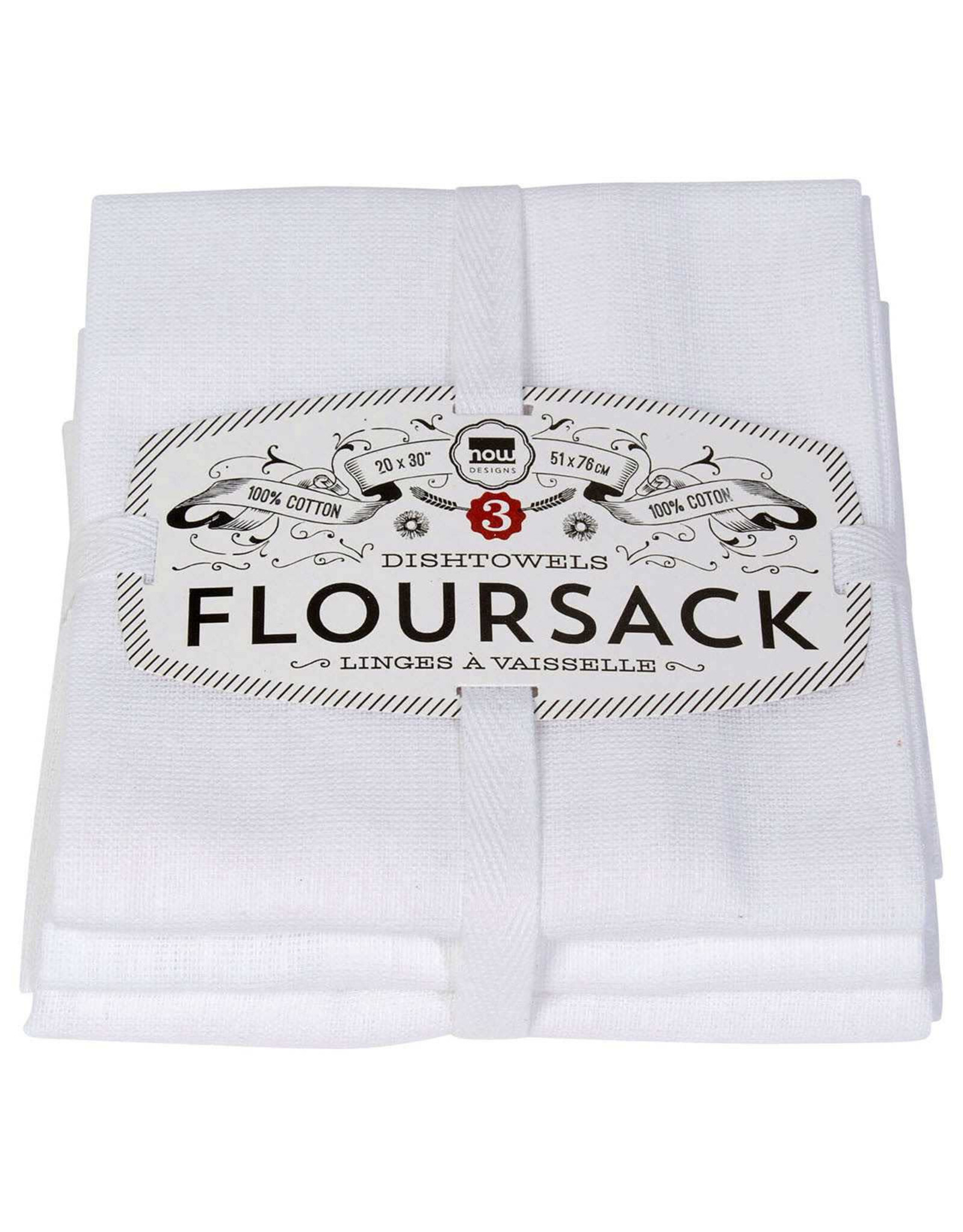 Flour Sack Dish Towels - SandStone and White