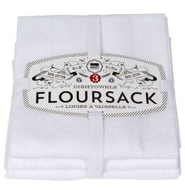 Flour Sack Dish Towels - SandStone and White