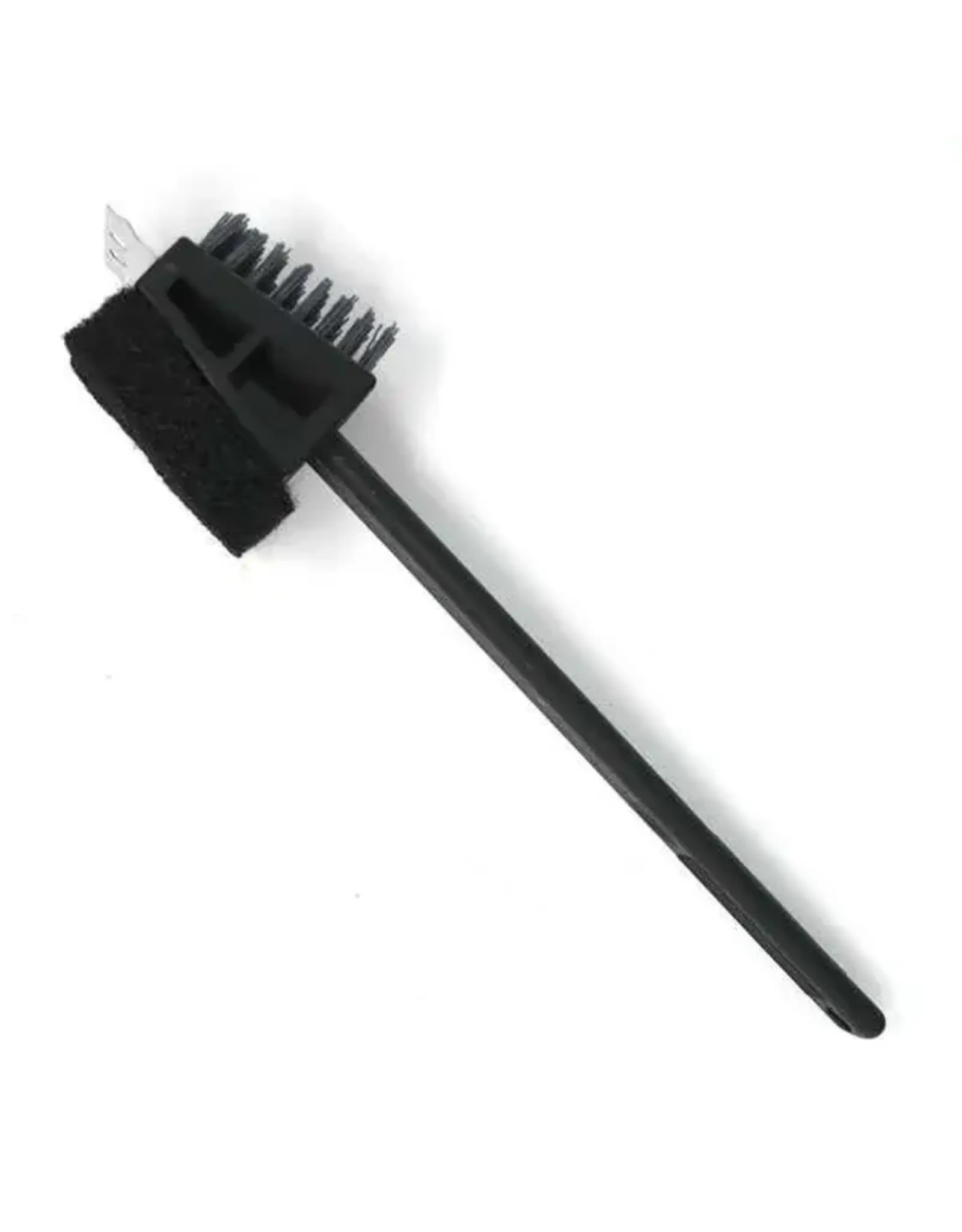 Nylon Bristles Heavy Duty Grill Brush with Scraper and Scour Pad, 14.5"