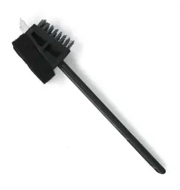 Nylon Bristles Heavy Duty Grill Brush with Scraper and Scour Pad, 14.5"