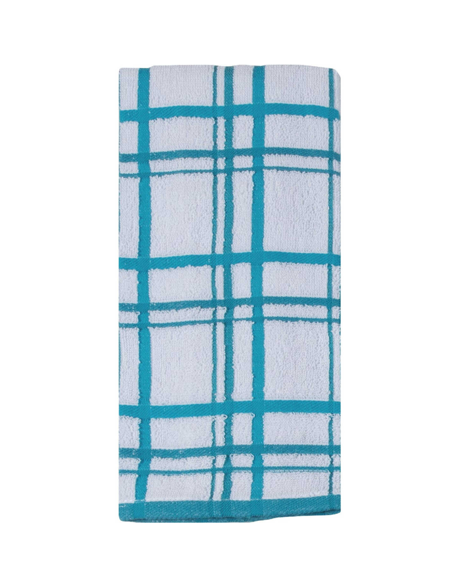 Windowpane 2 Piece Terry Towels - Peacock