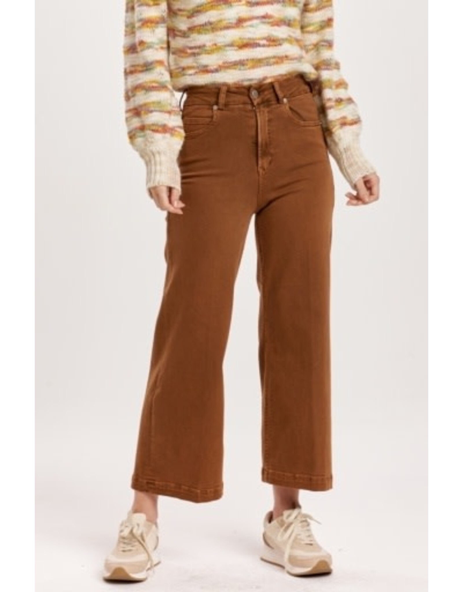 Dear John Denim Dear John Audrey High Rise Cropped Wide Leg Pants Burnt Sienna