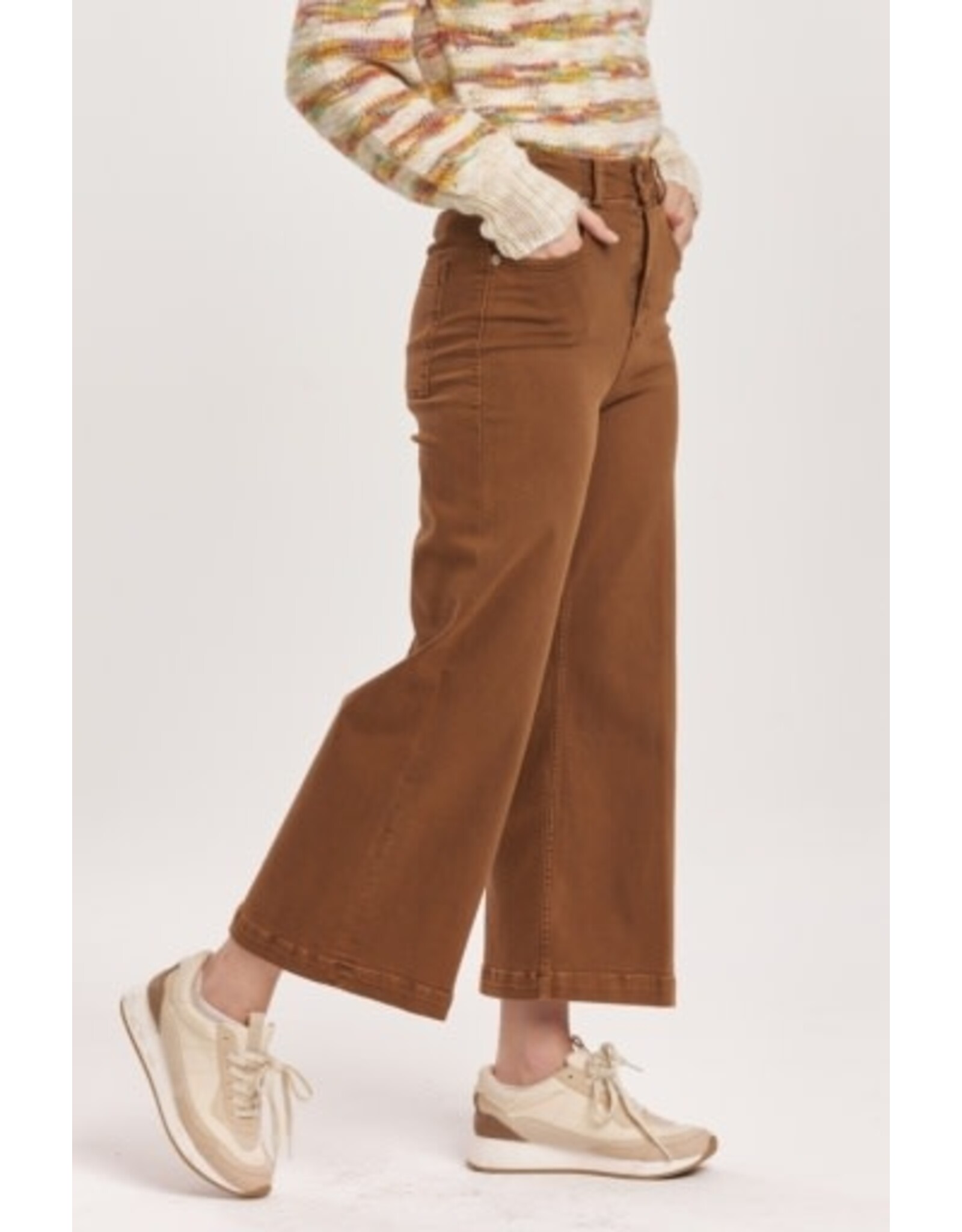 Dear John Denim Dear John Audrey High Rise Cropped Wide Leg Pants Burnt Sienna