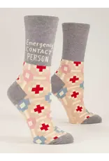 Blue Q Emergency Contact Person Crew Socks