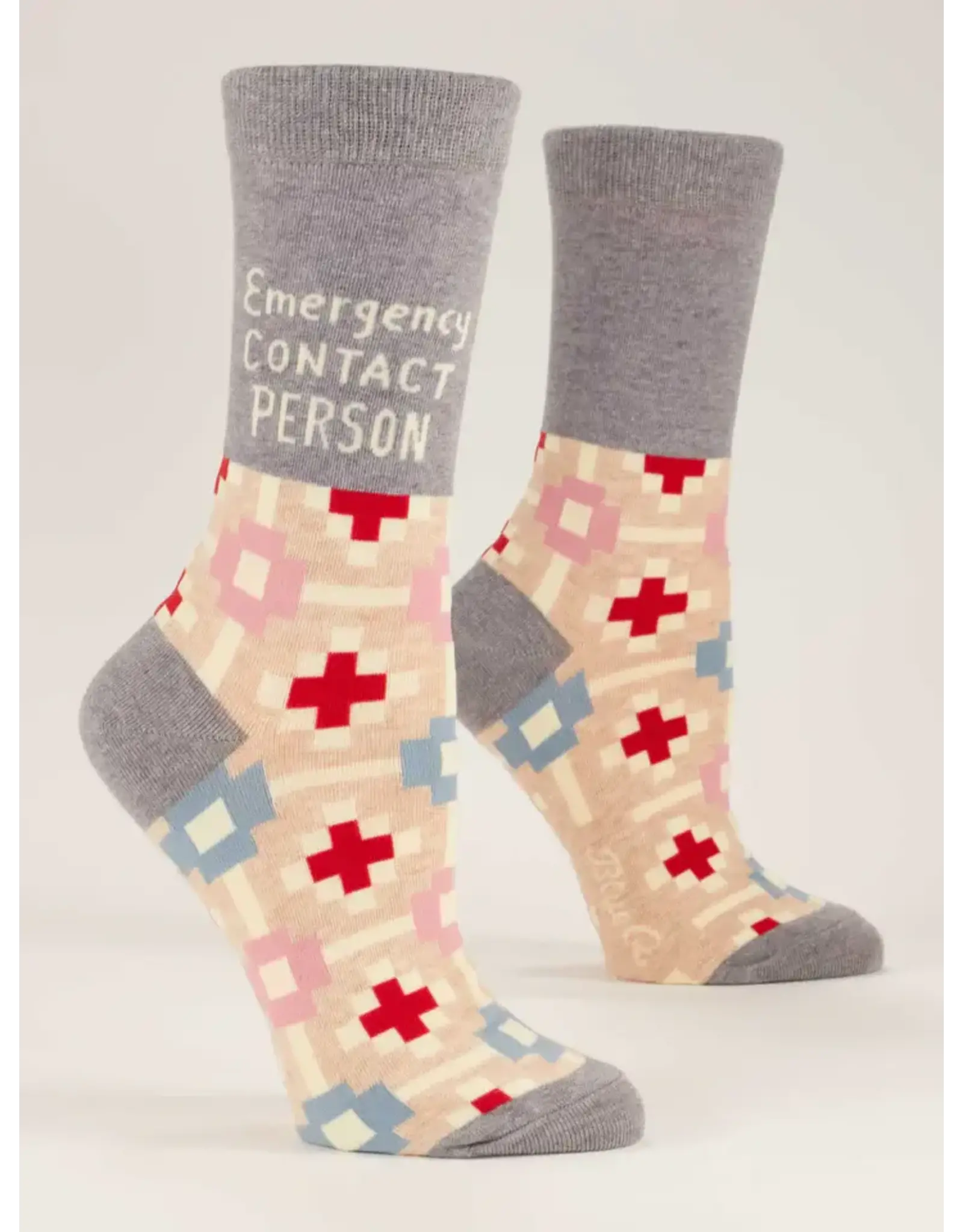 Blue Q Emergency Contact Person Crew Socks