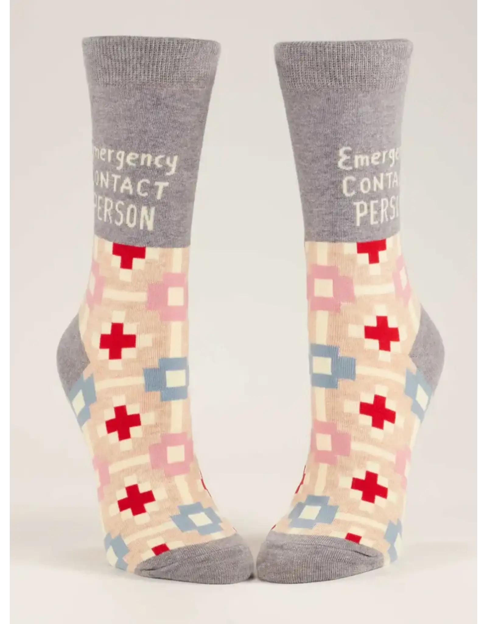 Blue Q Emergency Contact Person Crew Socks