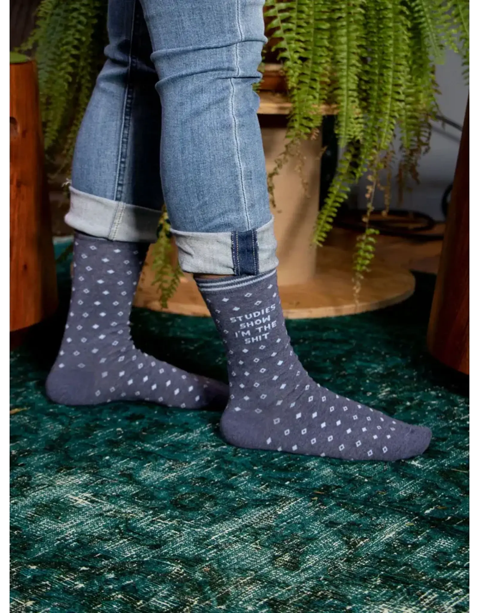 Blue Q Studies Show I'm The Shit Crew Socks