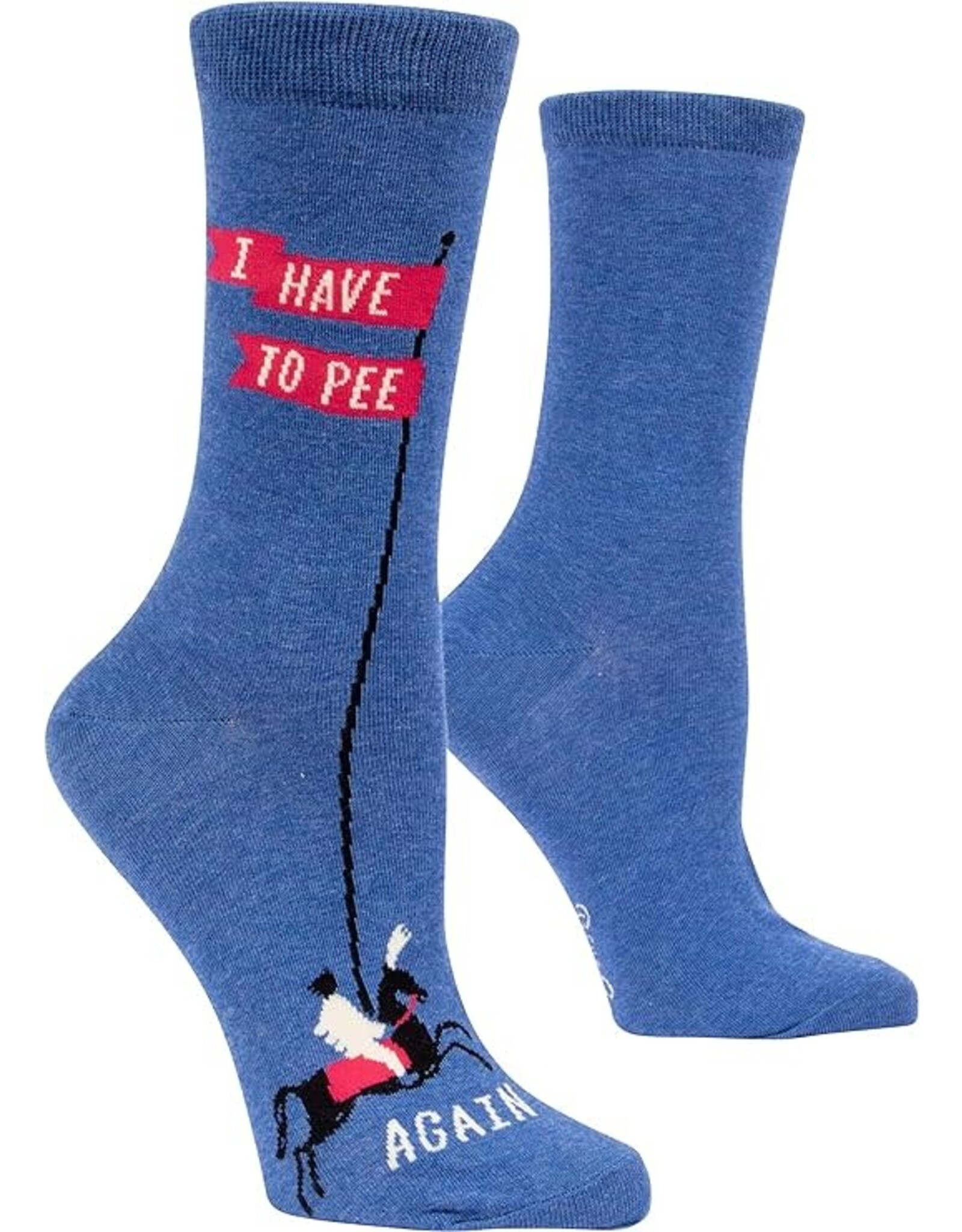 Blue Q I Have To Pee Again Crew Socks