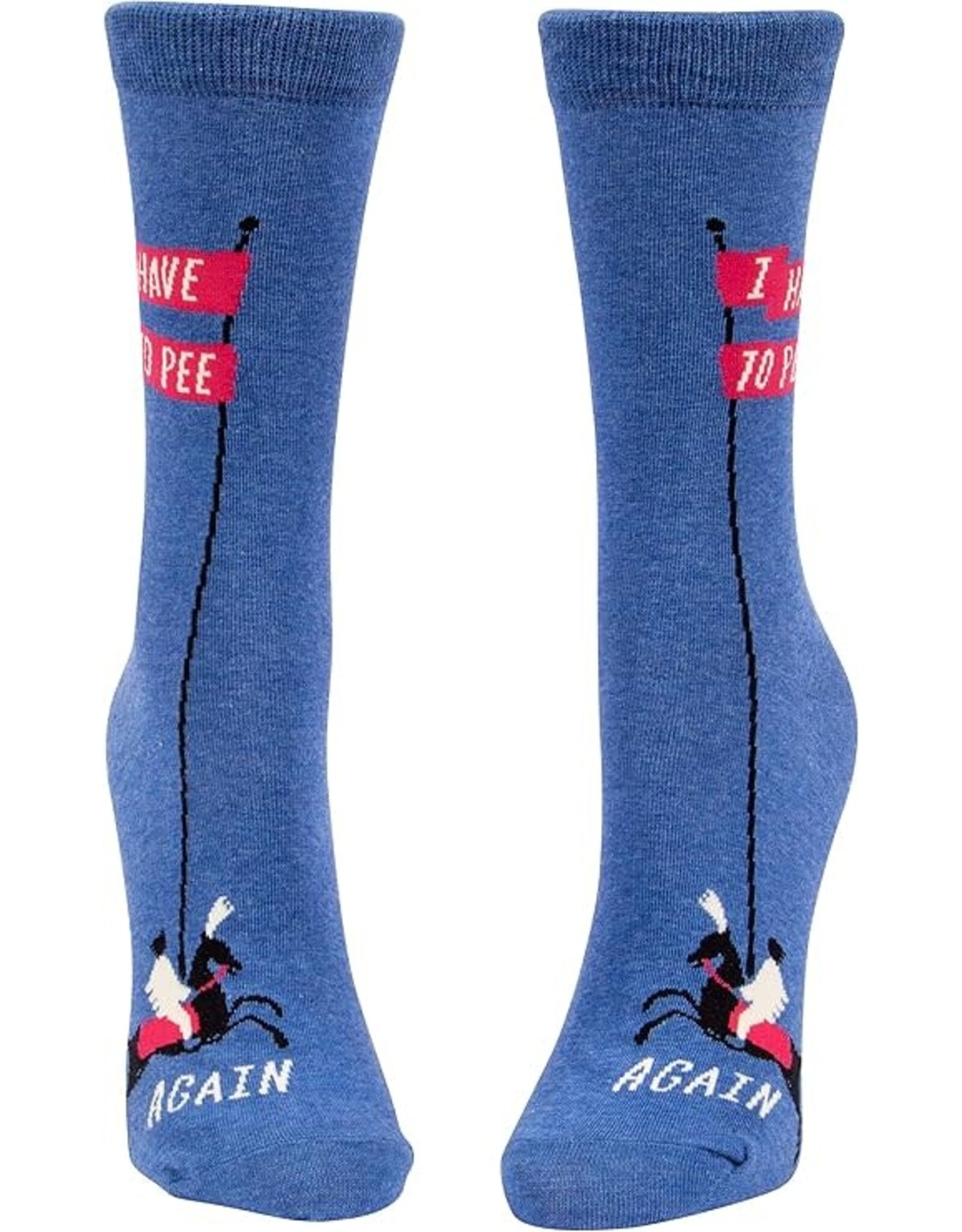 Blue Q I Have To Pee Again Crew Socks