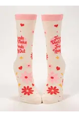 Blue Q Friends Don't Make Friends Hang Out Crew Socks