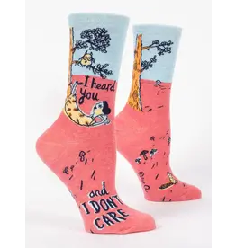 Blue Q I Heard You and I Don't Care W-Crew Socks