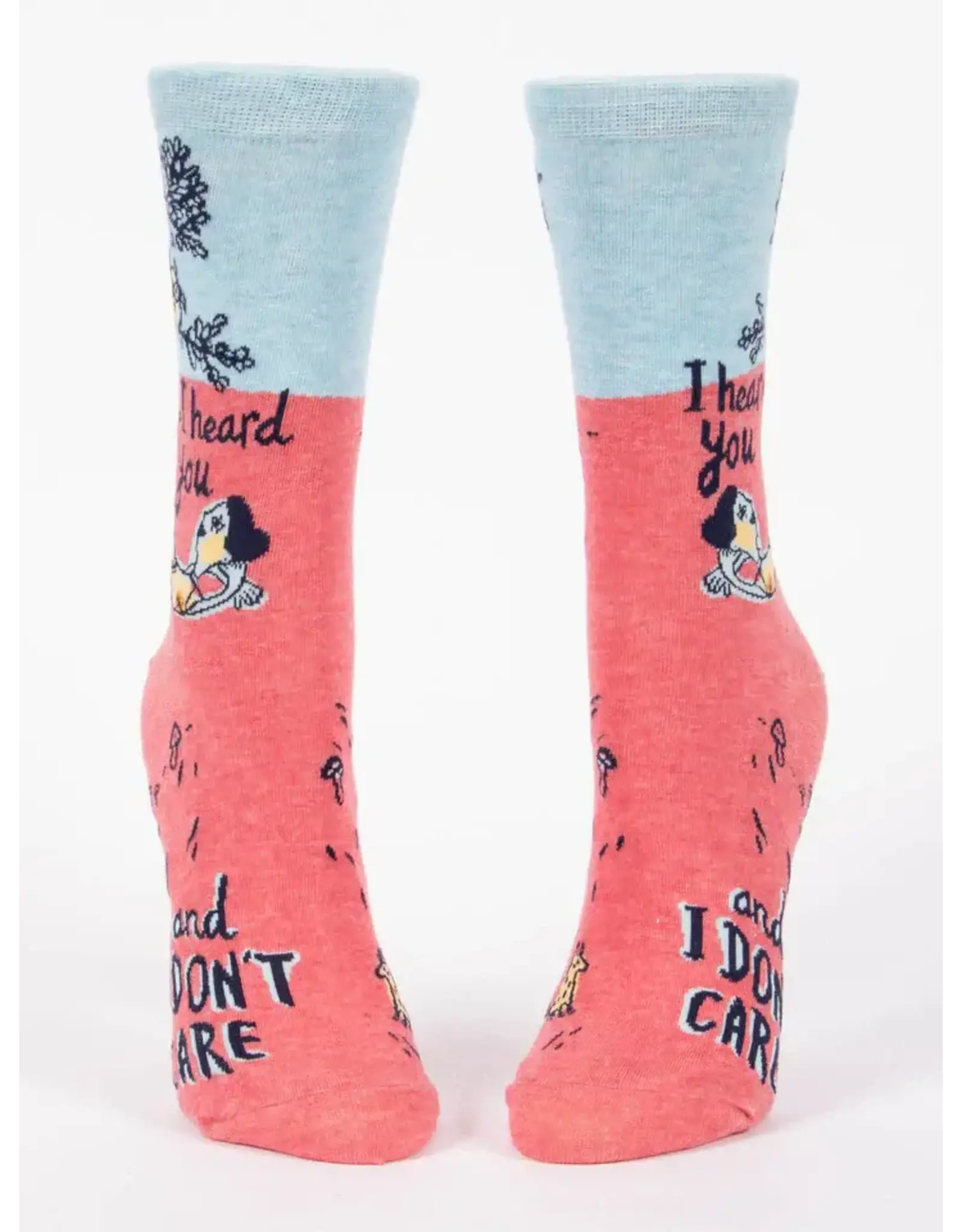 Blue Q I Heard You and I Don't Care W-Crew Socks