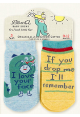 Blue Q Your Face/Drop Me Baby Socks