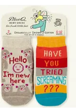 Blue Q I’m New/ Screaming Baby Socks