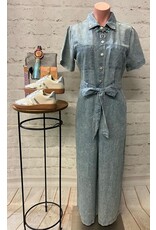 Elaina Short Sleeve Denim Jumpsuit