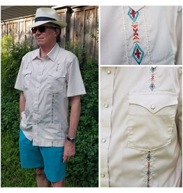 Panhandle Panhandle Guayabera Short Sleeve Snap Men's Shirt
