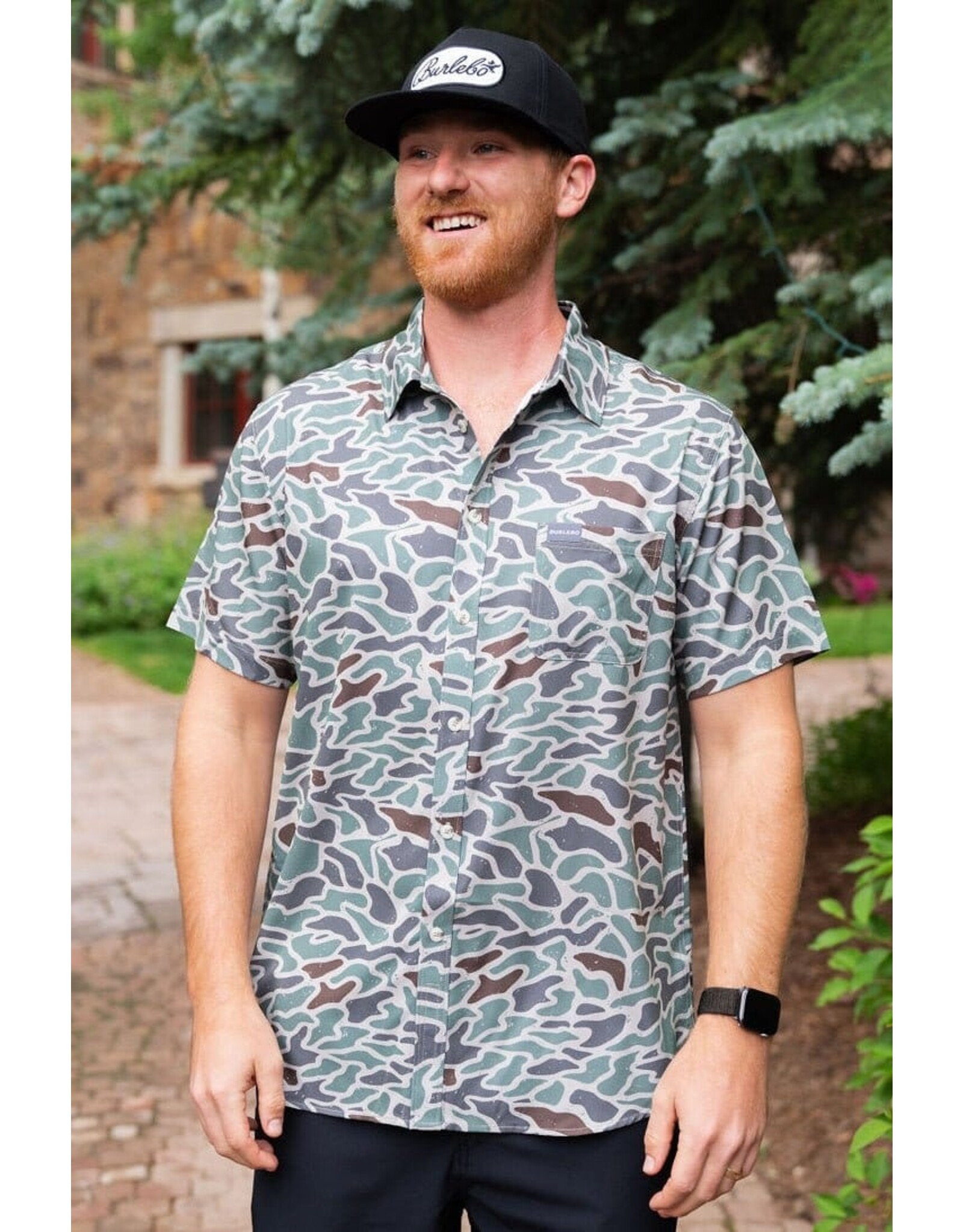 Burlebo Burlebo Performance Button Up  Retro Duck Camo