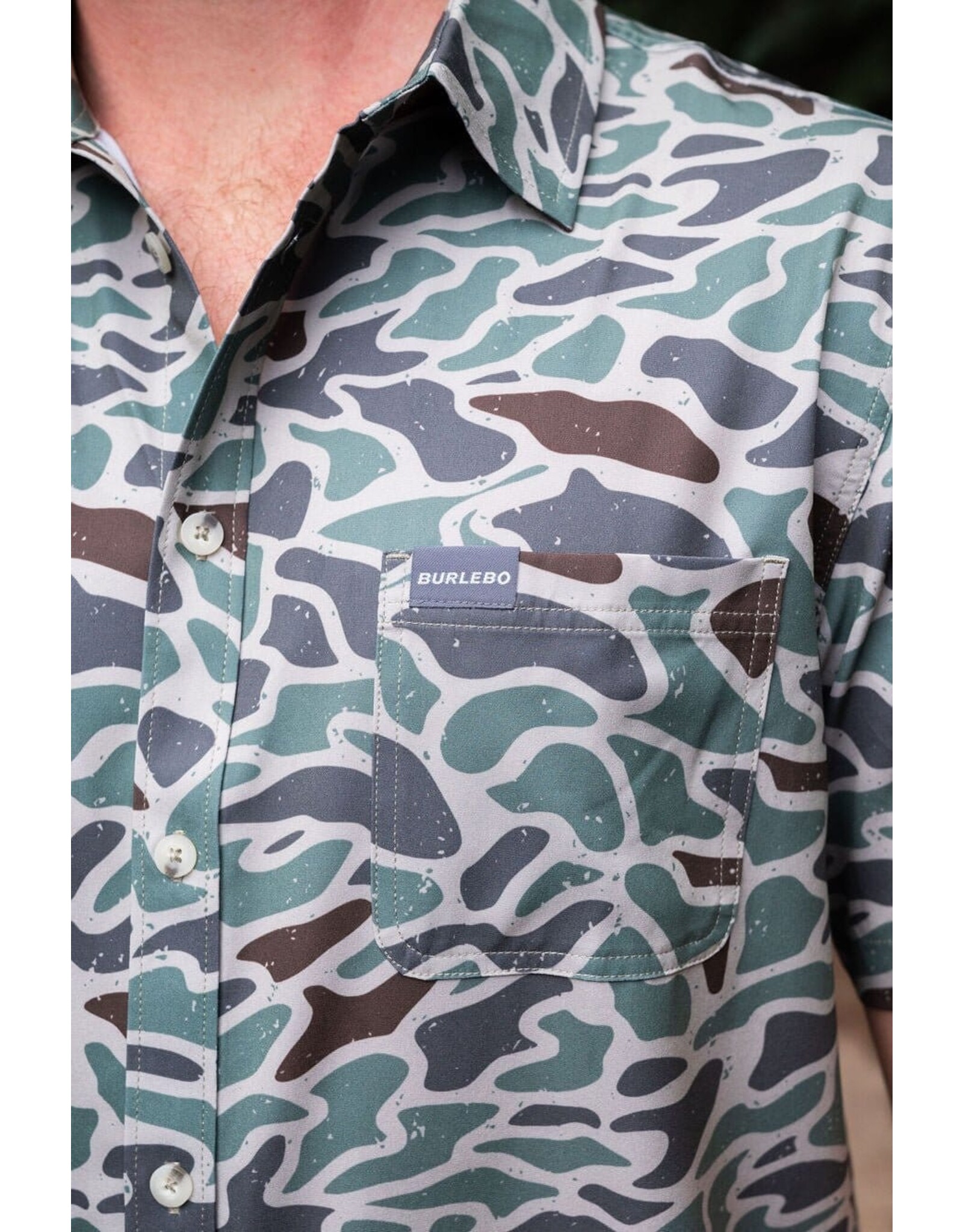 Burlebo Burlebo Performance Button Up  Retro Duck Camo