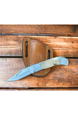 Cirle SH Ram Horn Folding Knife with Leather Sheath