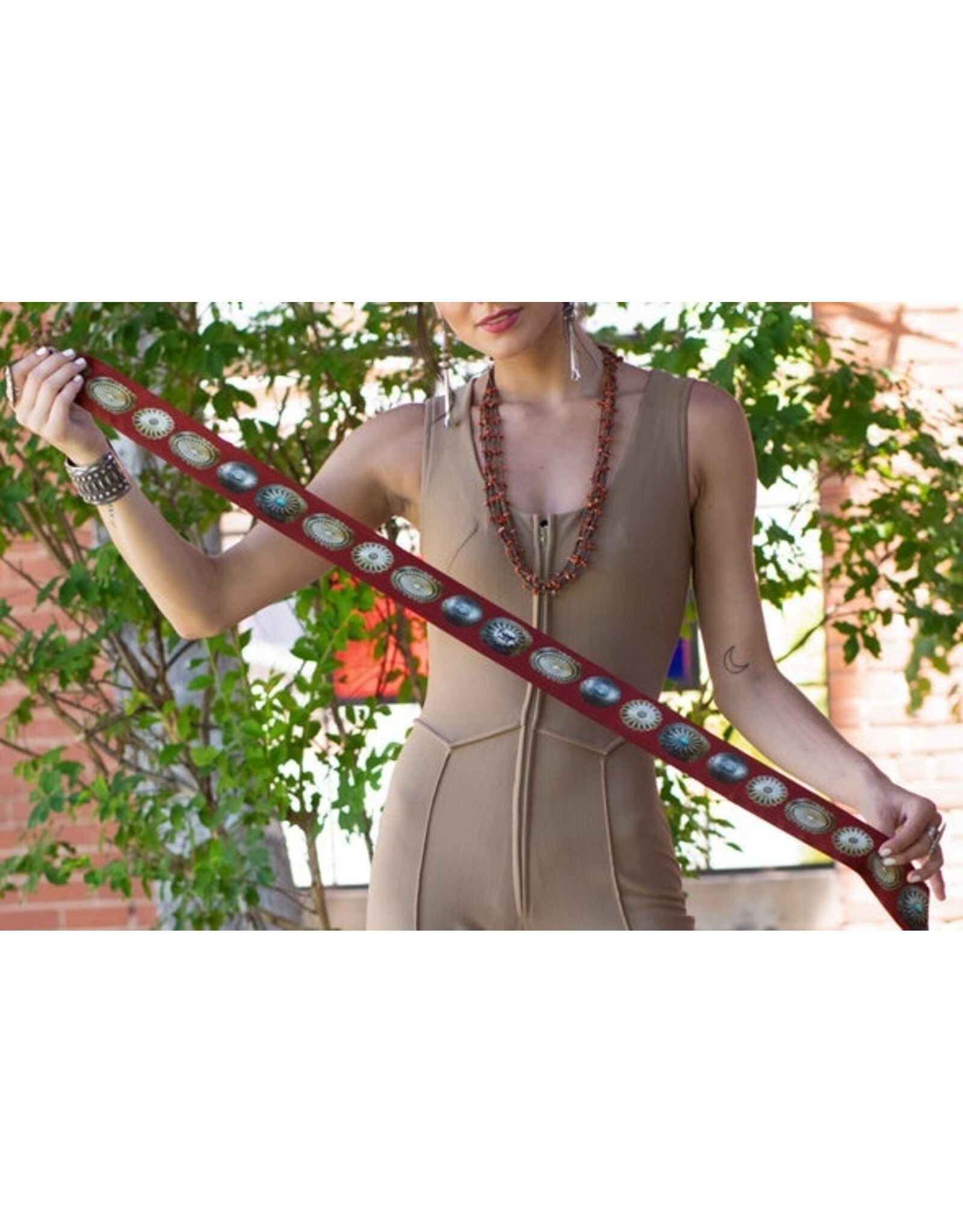 Fringe Scarves Fringe Big Concho Twilly Red