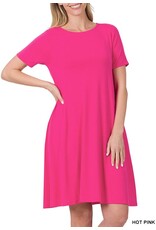 Abbygale Short Sleeve Flared Dress with Side Pockets