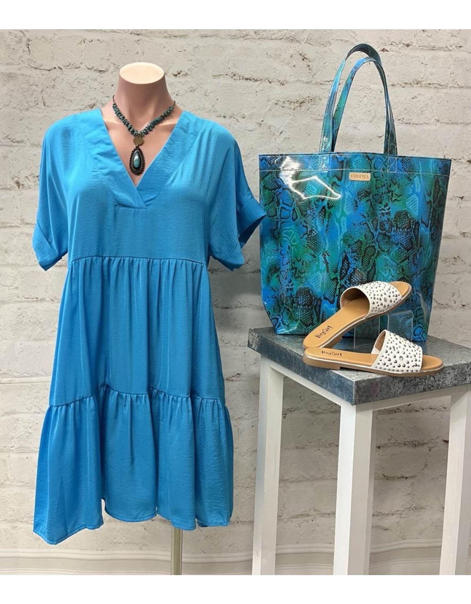 Brittany Silky Tiered Dress