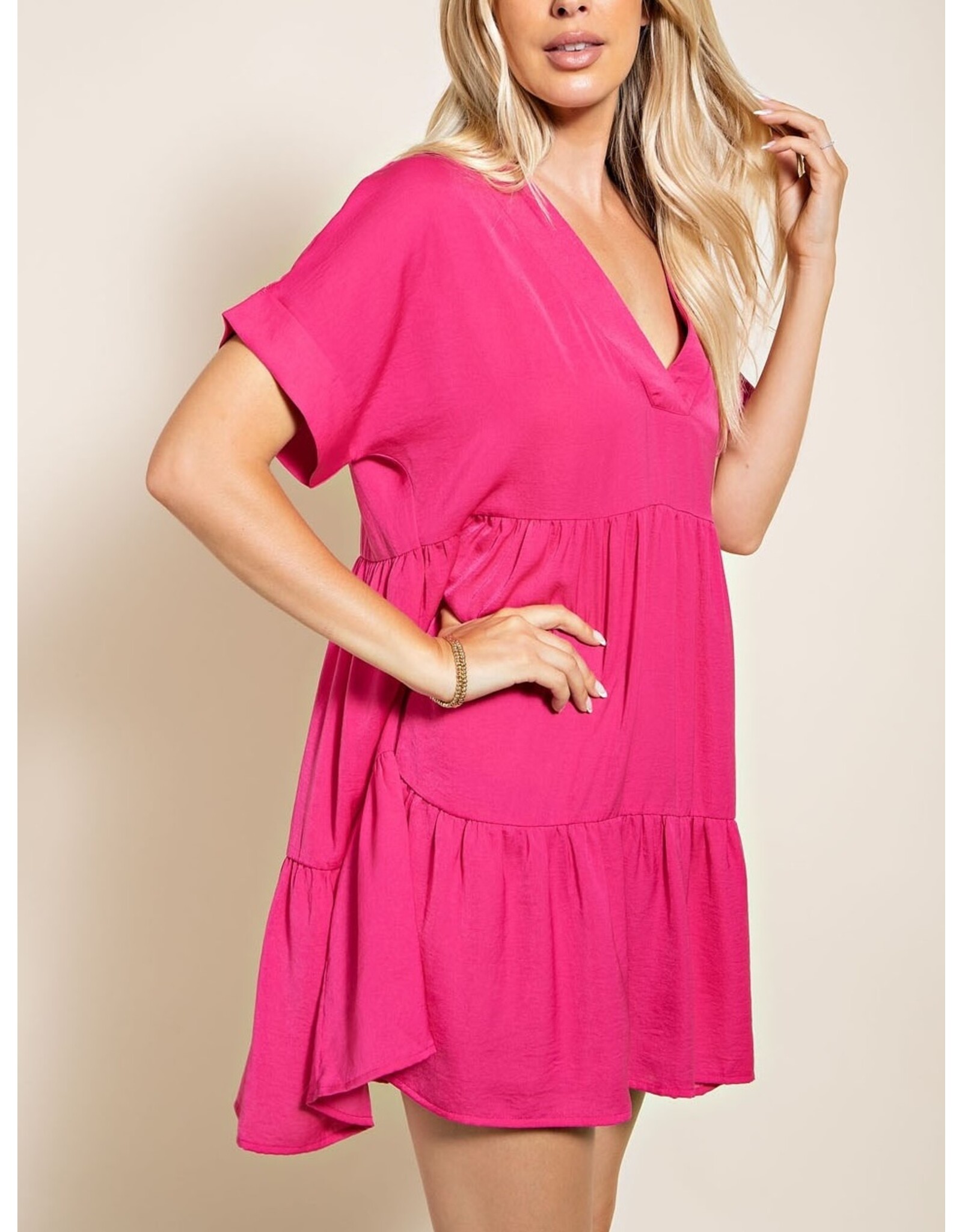 Brittany Silky Tiered Dress