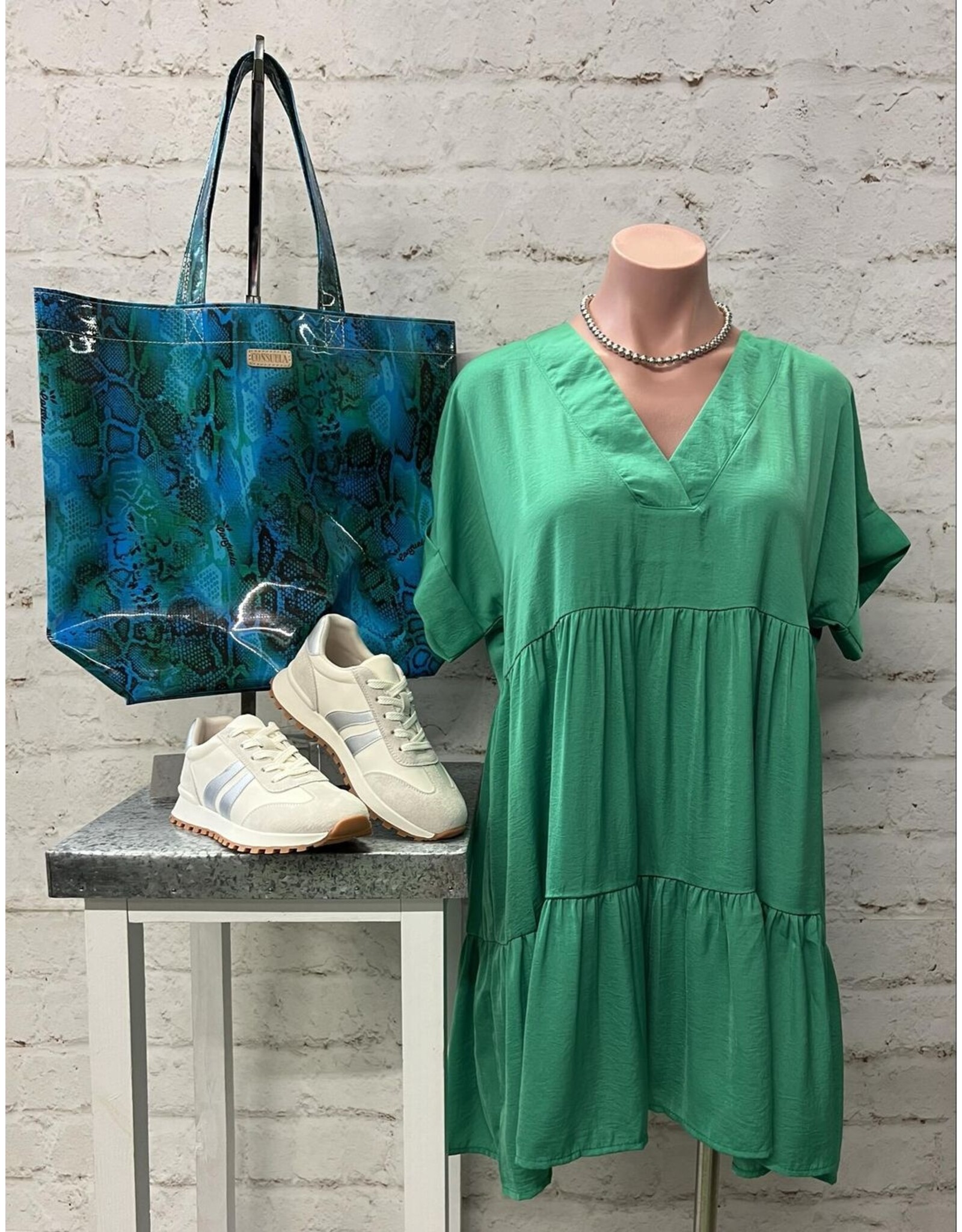 Brittany Silky Tiered Dress