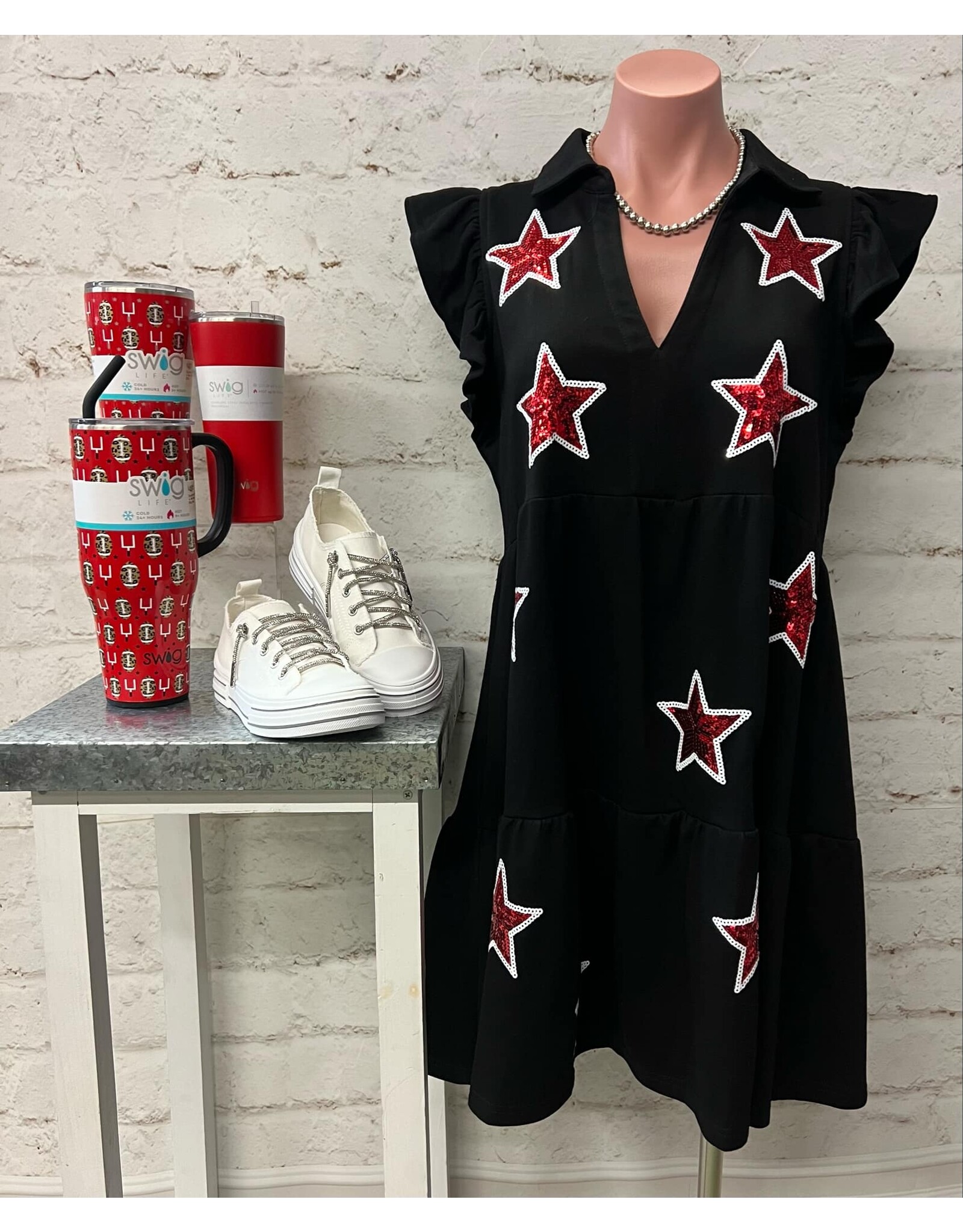 Sequin Star Tech Mini Dress