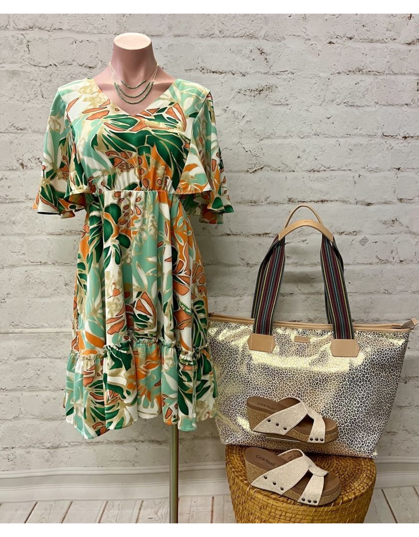 Akoni Tropical Midi Dress