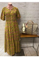 Uncle Frank Uncle Frank Smocked Top Tiered Dress Marigold