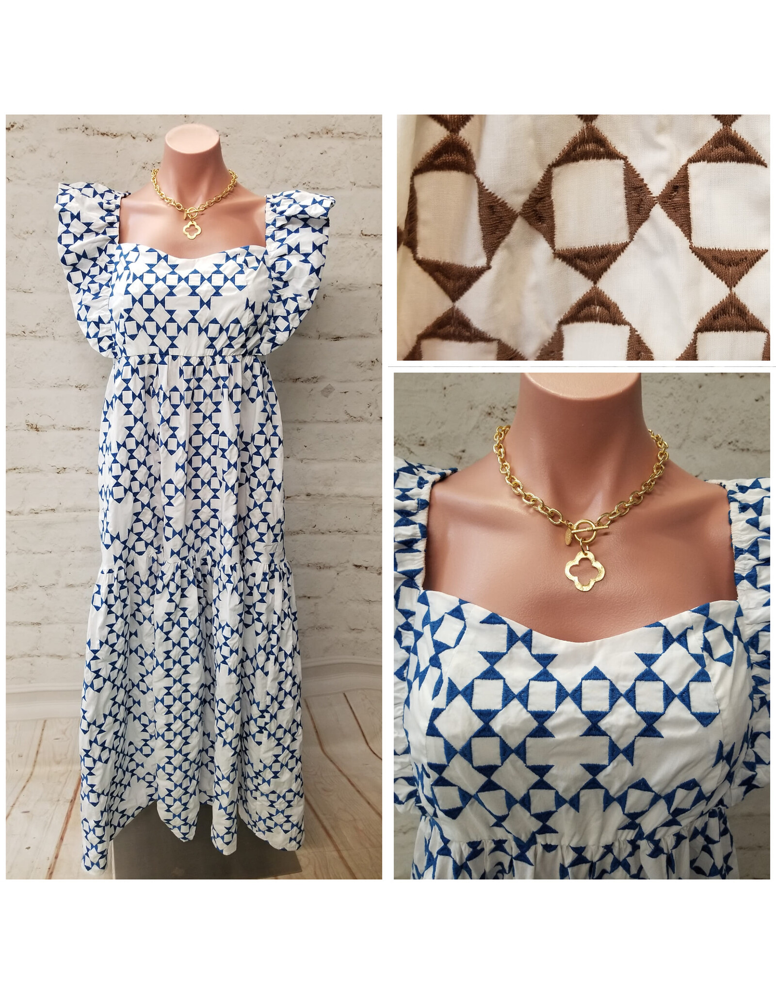Bethany Embroidered Tiered Dress
