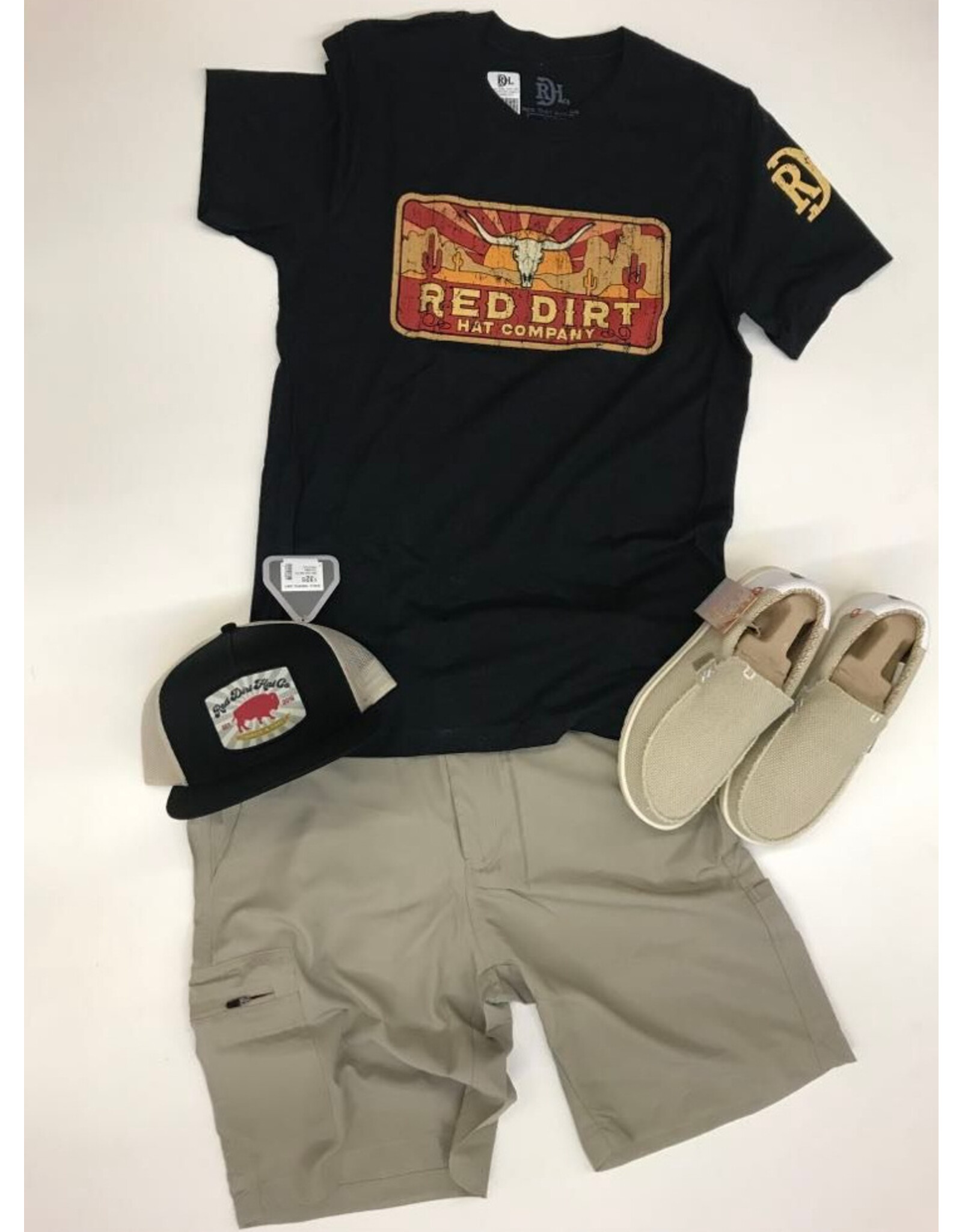 Red Dirt Designs Red Dirt Hat Co Longhorn Skull T-Shirt Black Heather