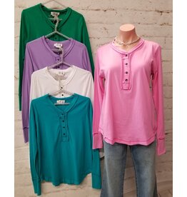 Amy Button Long Sleeve Top