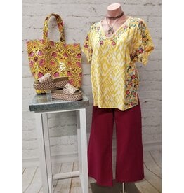 Adele Ikat Embroidered Top