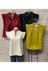 Farrah Faux Leather Top