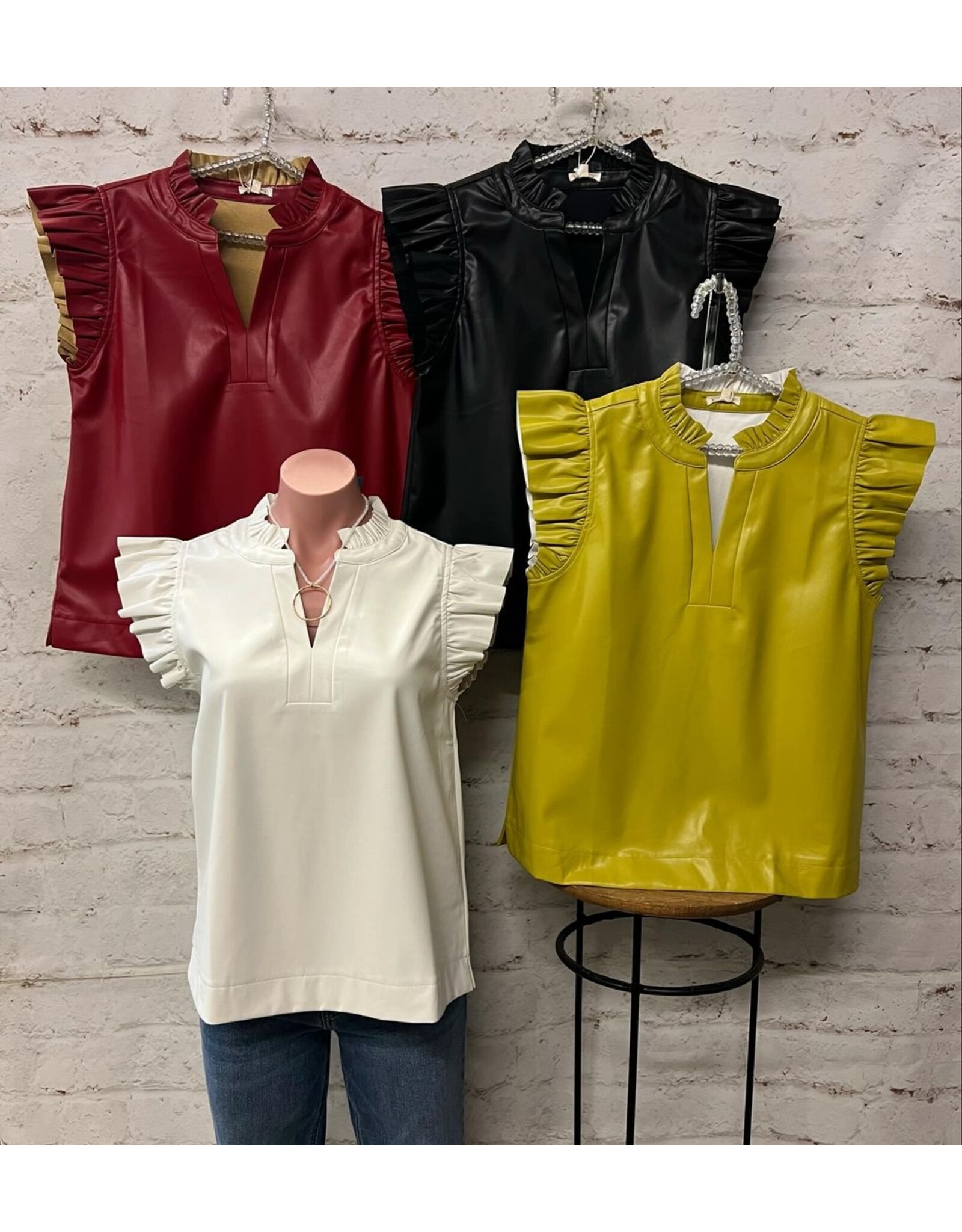 Farrah Faux Leather Top