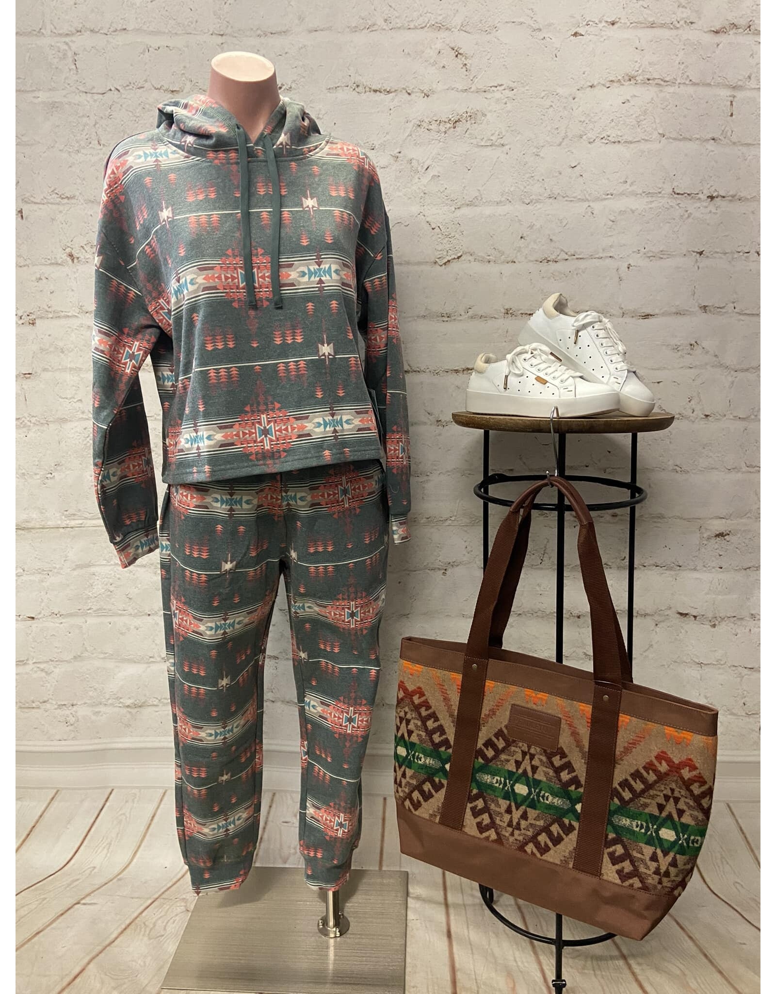 Rock & Roll Denim Rock & Roll Denim  Women Aztec Print Hoodie