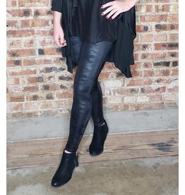 Spanx SPANX Matte Black Faux Leather Camo Legging