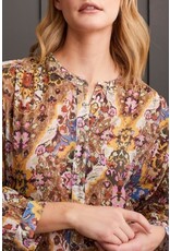 Tribal Tribal Flowy Dolman Sleeve Blouse with Self-Covering Buttons