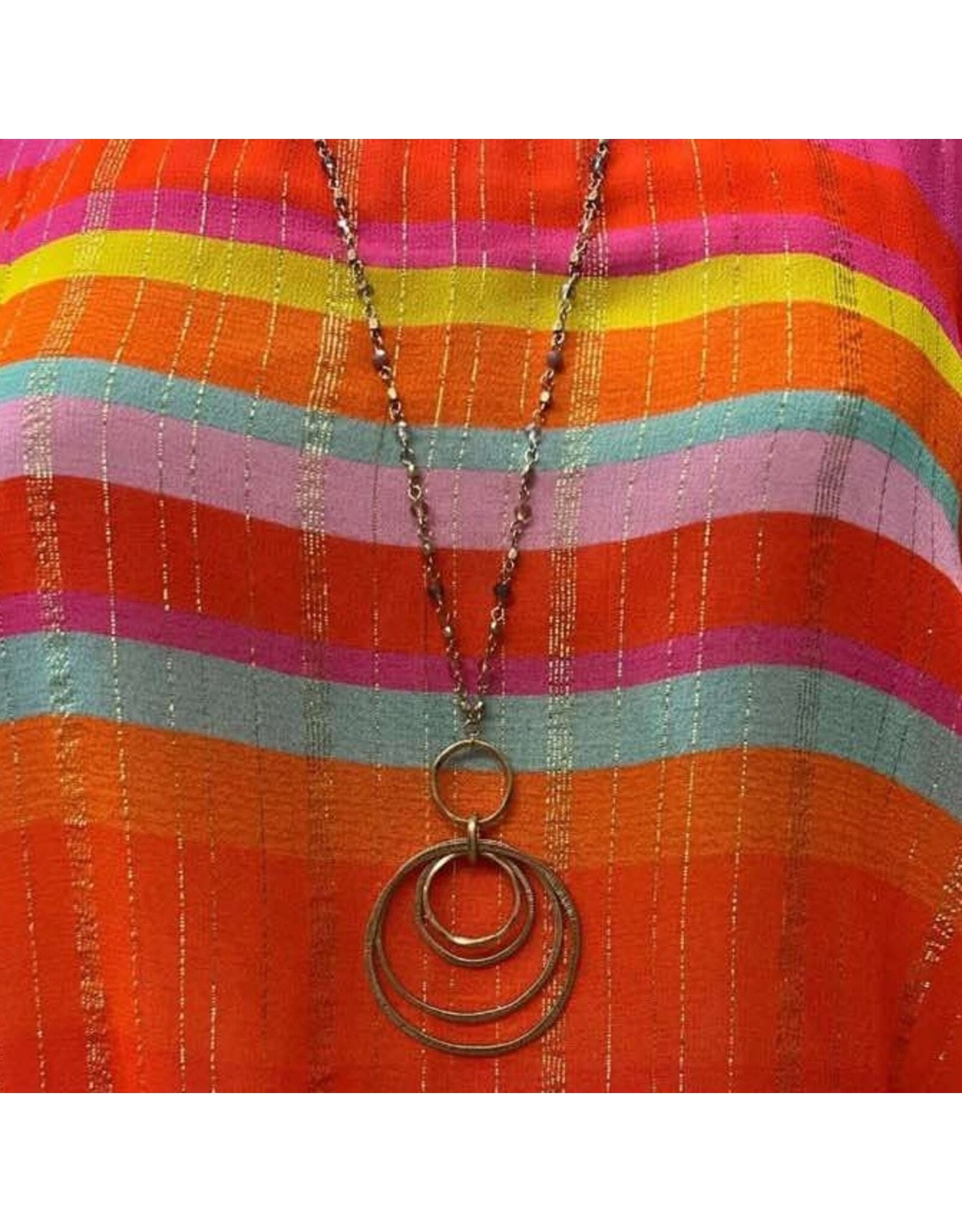 Gold Chain with Gold Hoop Pendant