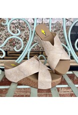Volatile Firefly Faux Leather Criss Cross Slide
