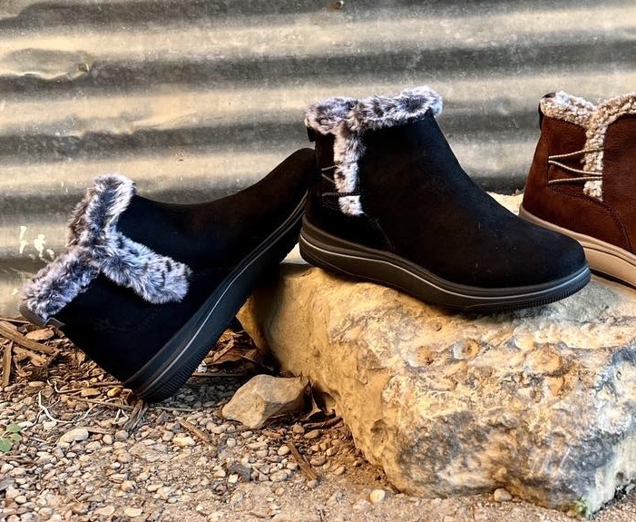 Clarks Breeze Fur Black Bootie - Blanton-Caldwell