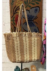 Square Straw Weave Tote Bag