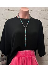 Long Slvr/Turq Y Necklace